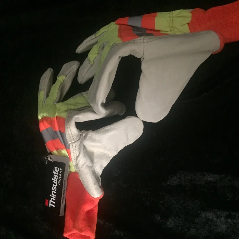 3M Leather XL Thinsulate Reflective Work Gloves NWT